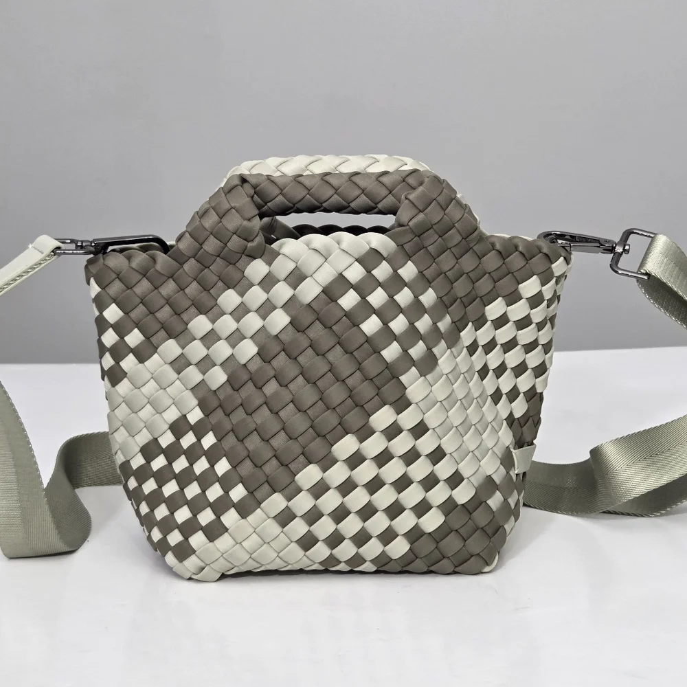 NAGHEDI ST BARTHS PETIT TOTE BAG - LIGHT GREEN AND SAGE GREEN